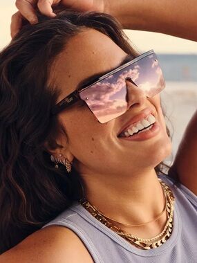 Quay Australia Shade Queen Sunglasses with Pink Lenses tortoise frame~